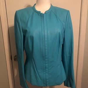 Lafayette 148 Lambskin Leather Jacket.